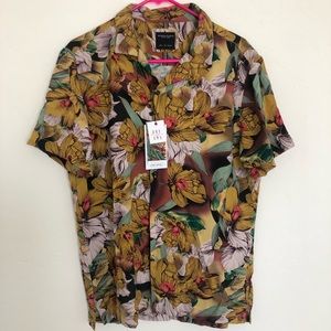 Denim and Flower button up. Brand new never been worn. Floral print.